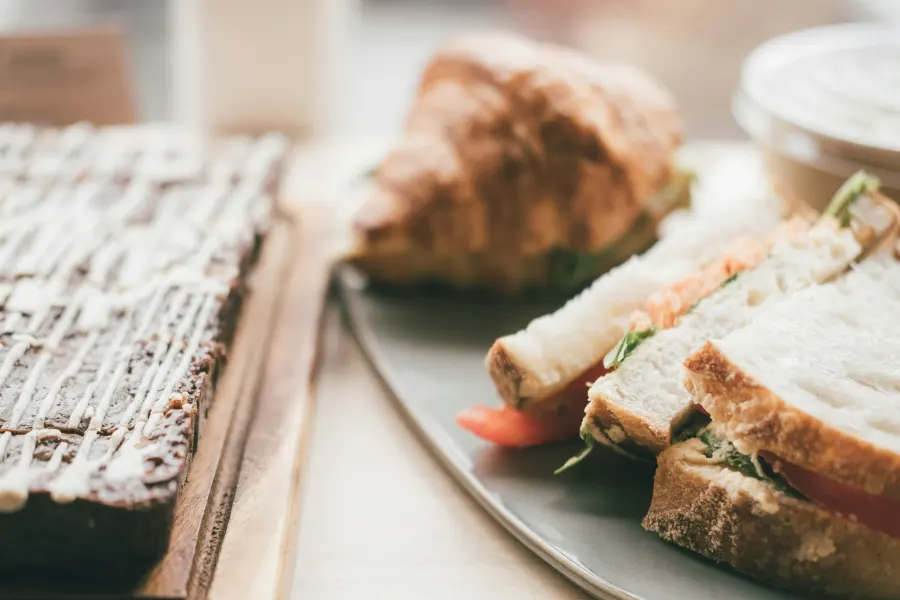 Sandwich and food platter